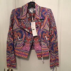 Camilla Kenyan kaleidoscope printed leather jacket